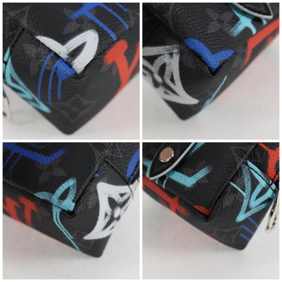 LOUIS VUITTON Eclipse Graffiti Porte Cle Squared Pouch - Picture 15 of 15